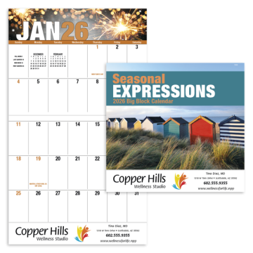 Seasonal Expressions Large Block Wall Calendar - Stapled